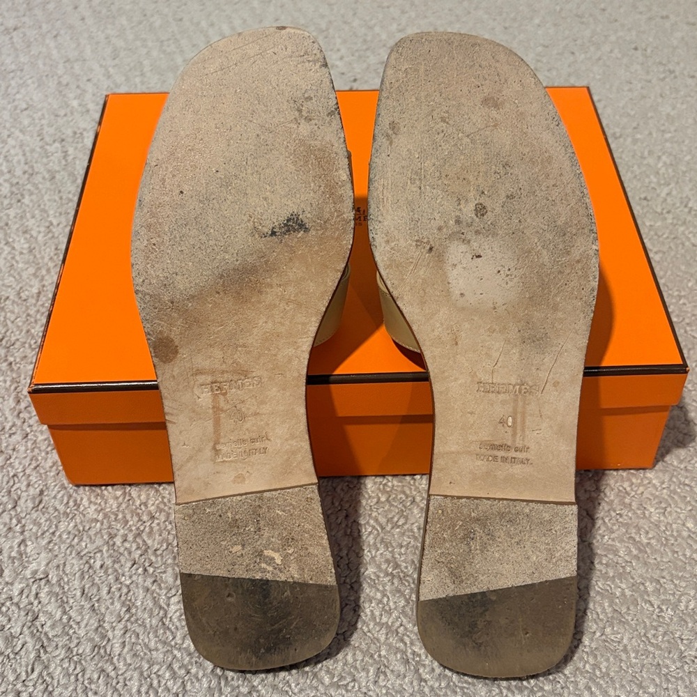Authentic Hermes Oran Sandals Beige Natura / Beige Natural - size 40 / 9.5 - Picture 10 of 13